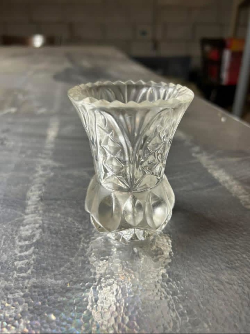 Crystal Cut Glass Bud Vase - Clear